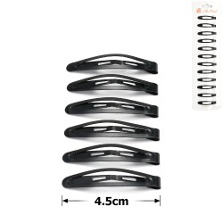 (11-15726) Набір заколок-хлопушок для волосся 4.5см матовий чорний