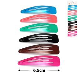 (37-15729) Набор заколок-хлопушек для волос 6.5см глянцевый цветной