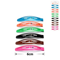(24-3145) Набор заколок-хлопушек для волос 6см глянцевый цветной