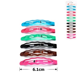 (24-3146) Набір заколок-хлопушок для волосся 6см глянсовий кольоровий