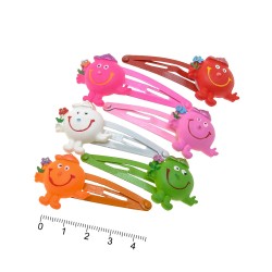 Набір дитячих заколок-хлопушок для волосся Смайлик (537)