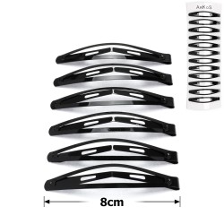 (19-5476) Набор заколок-хлопушек для волос 8см глянцевый чёрный
