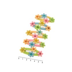 Набір дитячих заколок-хлопушок для волосся з квіточками (7382)