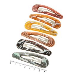 Набор заколок-хлопушек с пластиковой накладкой 7.5см (7421)