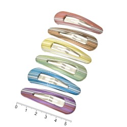 Набор заколок-хлопушек с пластиковой накладкой 5.5см (7424)