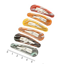 Набір заколок-хлопушок з пластиковою накладкою 5.5см (7425)