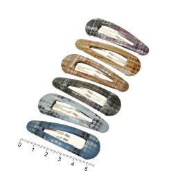 Набір заколок-хлопушок з пластиковою накладкою 5.5см (7427)