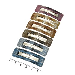 Набор заколок-хлопушек с пластиковой накладкой 5.5см (7434)