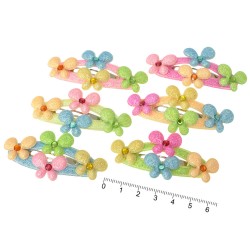 Набір дитячих заколок-хлопушок для волосся з квіточками (9001)
