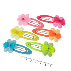 Набор детских заколок-хлопушек для волос с бантиком (9003)