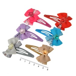 Набор детских заколок-хлопушек для волос с бантиком (9865)