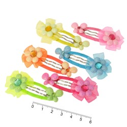 Набір дитячих шпильок-хлопушок для волосся з квіткою (9869)