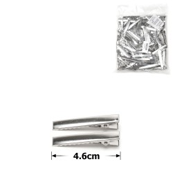 Набор металлических заколок-уточек заготовок 4.6см серебристый (11392)
