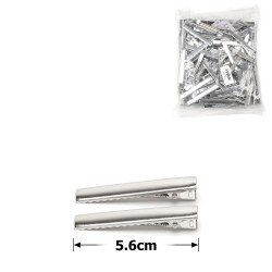 Набор металлических заколок-уточек заготовок 5.6см серебристый (11393)