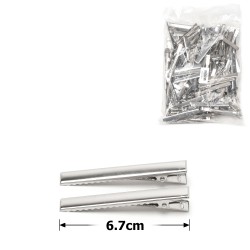 Набір металевих заколок-качечок заготовок 6.7см сріблястий (11394)