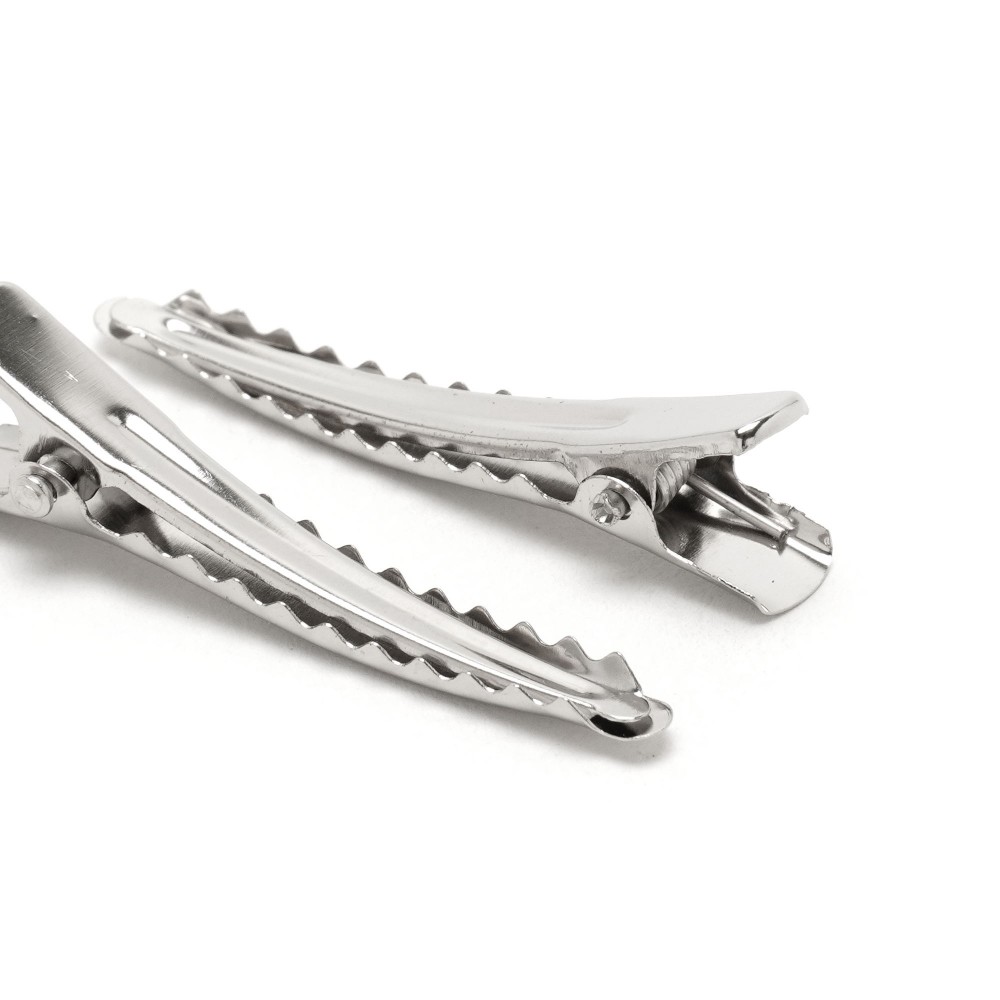 Набір металевих заколок-качечок заготовок 4.4см сріблястий (11403) 2