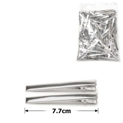 Набір металевих заколок-качечок заготовок 7.7см сріблястий (12127)