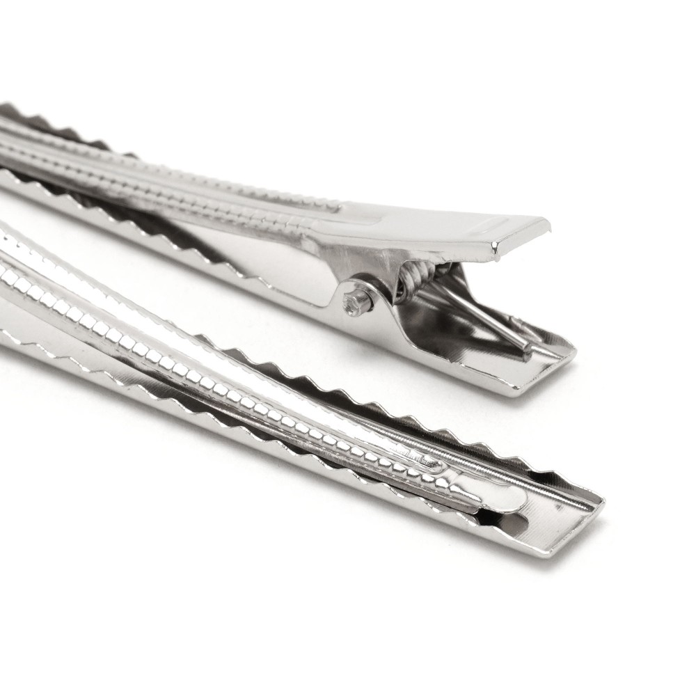 Набір металевих заколок-качечок заготовок 7.7см сріблястий (12127) 2