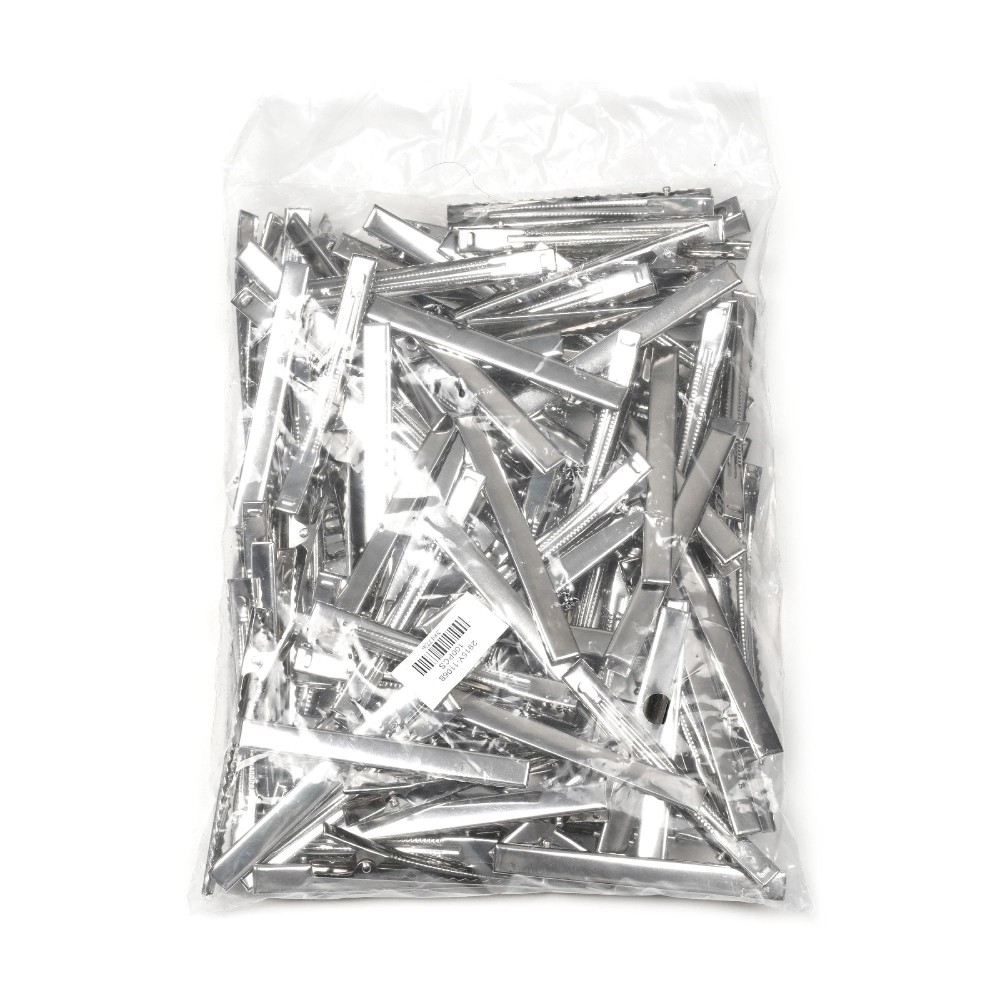 Набір металевих заколок-качечок заготовок 7.7см сріблястий (12127) 3