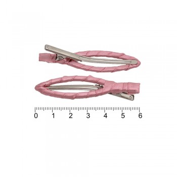 Набор заколок-уточек заготовок с атласной лентой 6см розовый (12711)