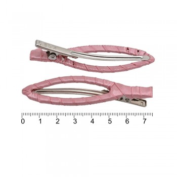 Набор заколок-уточек заготовок с атласной лентой 7.5см розовый (12715)