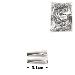 Набір металевих заколок-качечок заготовок 3.1см сріблястий (12832)