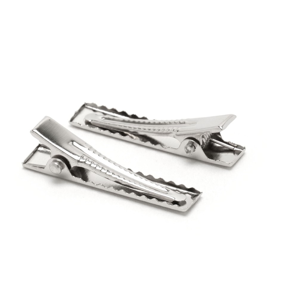 Набір металевих заколок-качечок заготовок 3.1см сріблястий (12832) 2