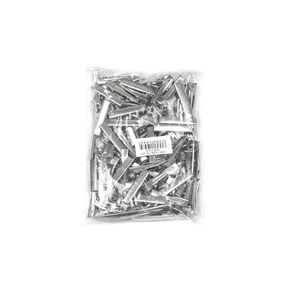 Набір металевих заколок-качечок заготовок 3.1см сріблястий (12832) 3