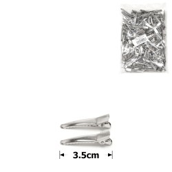 Набір металевих заколок-качечок заготовок 3.5см сріблястий (12974)