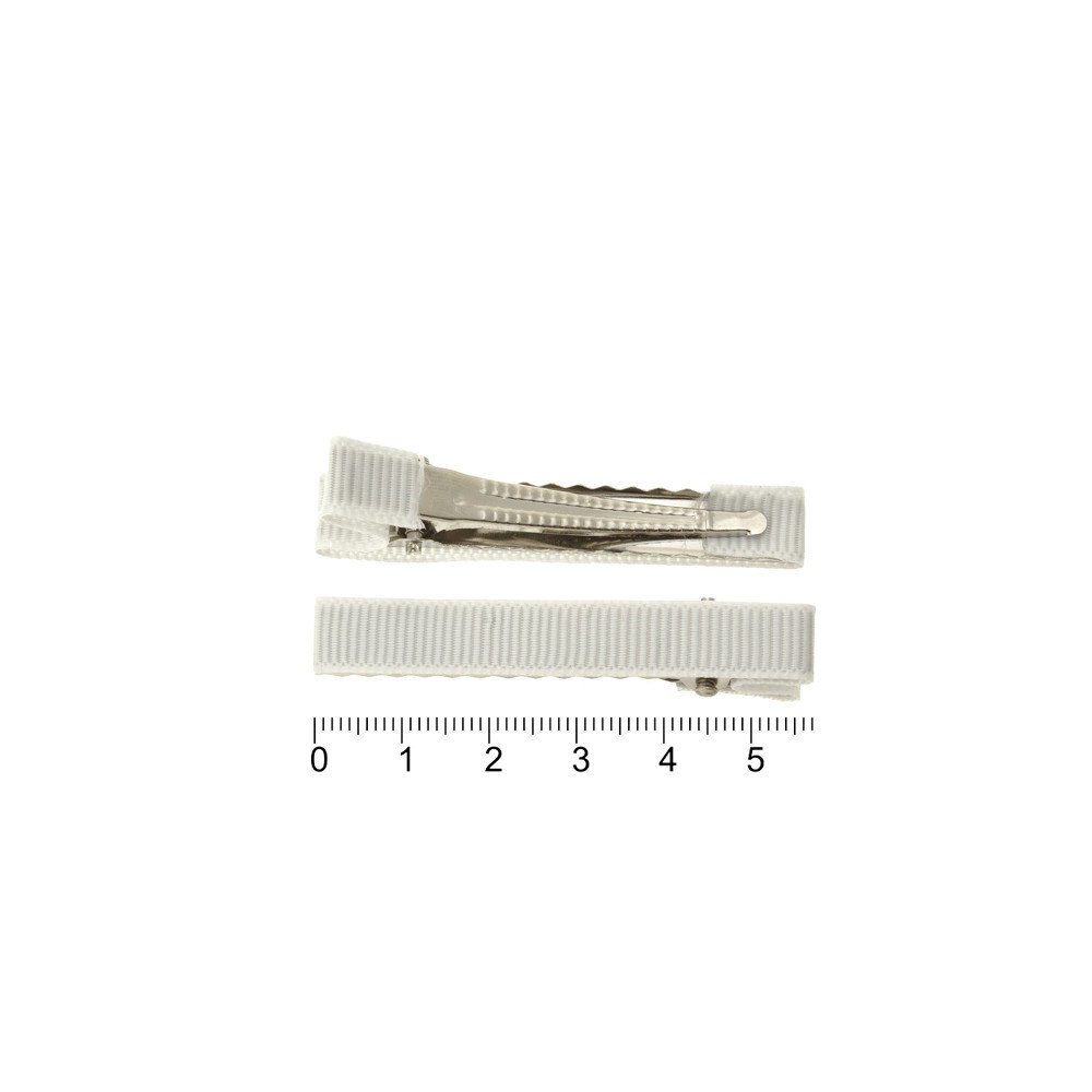 Заколка уточка с репсовой лентой — 5.7cm 13640 белая 2