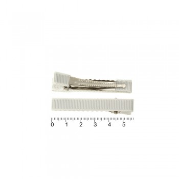 Заколка уточка с репсовой лентой — 5.7cm 13640 белая