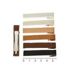 Набір заколок-качечок заготовок з репсовою стрічкою 5.7см коричневий (13644)