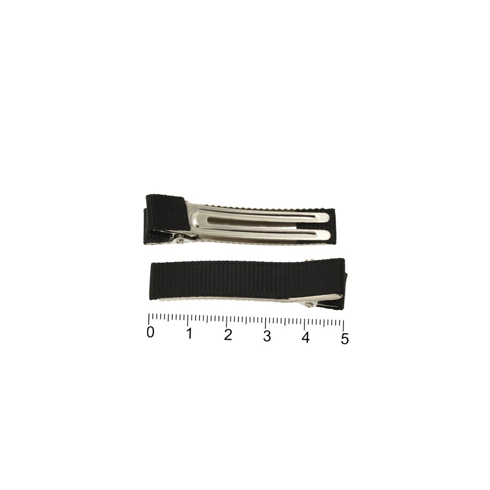 Заколка уточка с репсовой лентой — 5cm 13646 чёрная 1