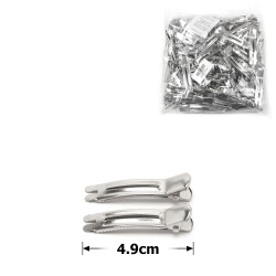 Набор металлических заколок-уточек заготовок 4.9см серебристый (15362)