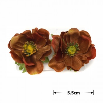Набор заколок-уточек для волос с цветками 5.5см 2шт (27151)