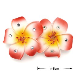 Набір заколок-качечок для волосся з квітками 8см 2шт (27169)