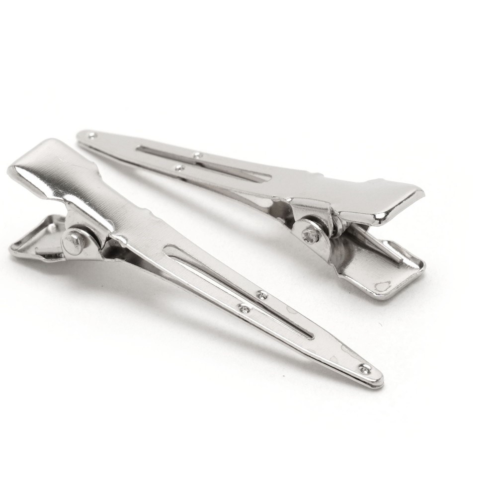 Набір металевих заколок-качечок заготовок 4.5см сріблястий (29259) 2