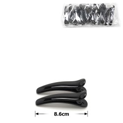  Набір пластикових заколок-качечок для волосся 8.6см чорний (29286)