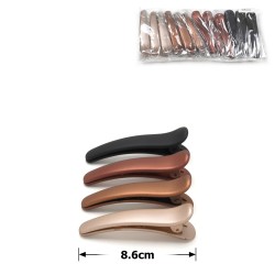  Набір пластикових заколок-качечок для волосся 8.6см коричневий (29288)