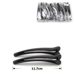  Набір пластикових заколок-качечок для волосся 11.7см чорний (29289)