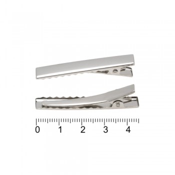 Заколка уточка заготовка — 4.5cm серебристая металл 11392
