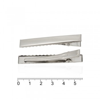 Заколка уточка заготовка — 5.5cm серебристая металл 11393