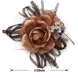 Заколка-качечка для волосся з квіткою і стразами 10см (4692)