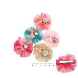 Набір заколок-качечок з бантиками 5см різнокольоровий (6917)