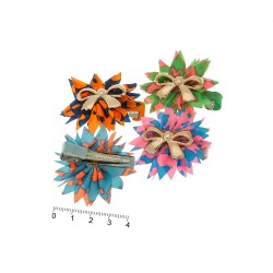 Набор заколок-уточек с бантиками 4см разноцветный (6948)