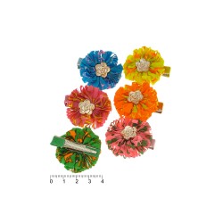 Набор заколок-уточек с бантиками 4см разноцветный (6974)