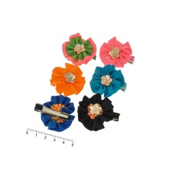 Набір заколок-качечок з бантиками 5см різнокольоровий (6975)