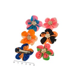 Набор заколок-уточек с бантиками 5см разноцветный (6976)