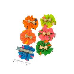 Набір заколок-качечок з бантиками 4см різнокольоровий (6983)