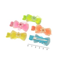 Набір заколок-качечок з бантиками 5.5см різнокольоровий (7361)